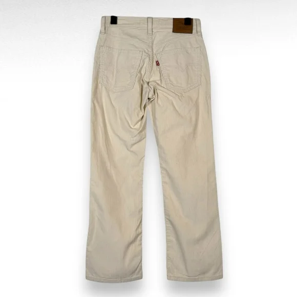 Levis Middy Ankle Bootcut Corduroy Jeans Pants Cream Casual Neutral Size 24 - Picture 9 of 14